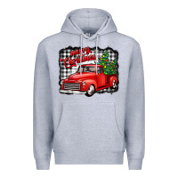 Heather Grey merry christmas red truck christmas trees Premium Hoodie - Jasminsmagicworld