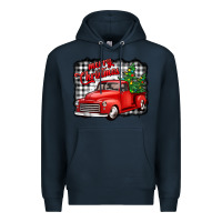 Navy merry christmas red truck christmas trees Premium Hoodie - Jasminsmagicworld