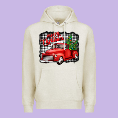 Merry Christmas Red Truck Christmas Trees Premium Hoodie Designed By Jasminsmagicworld