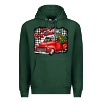 Sports Green merry christmas red truck christmas trees Premium Hoodie - Jasminsmagicworld