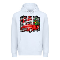 White merry christmas red truck christmas trees Premium Hoodie - Jasminsmagicworld