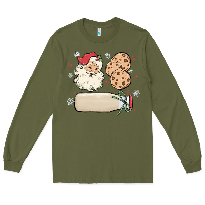 Custom Milk And Cookies With Santa Long Sleeve Tee by MaliasSmallBusiness | Teevron