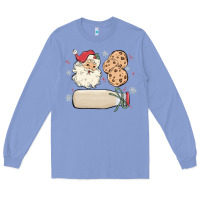 Colony Blue custom milk and cookies with santa Long Sleeve Tee - MaliasSmallBusiness