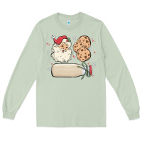 Matcha custom milk and cookies with santa Long Sleeve Tee - MaliasSmallBusiness