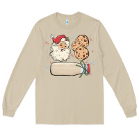 Mushroom custom milk and cookies with santa Long Sleeve Tee - MaliasSmallBusiness