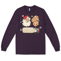 Plum custom milk and cookies with santa Long Sleeve Tee - MaliasSmallBusiness