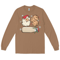 Toasted Coconut custom milk and cookies with santa Long Sleeve Tee - MaliasSmallBusiness