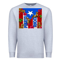 Heather Grey puerto rico coqui leopard Premium Sweatshirt - AdoDesignShop