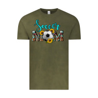 Vintage Olive western leopard cowhide sunflowers  glitter mom soccer Vintage Tee - Artiststas