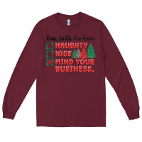 Burgundy dear santa ive been Long Sleeve Tee - MaliasSmallBusiness