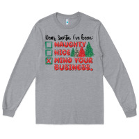 Heather Grey dear santa ive been Long Sleeve Tee - MaliasSmallBusiness
