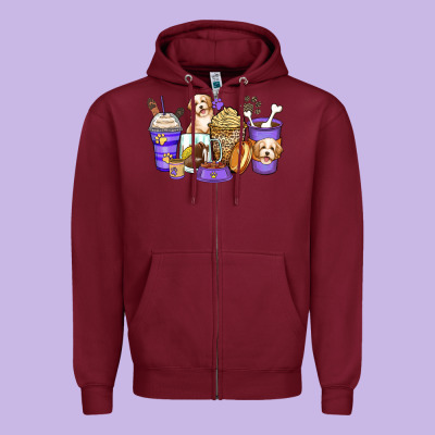 Zipper Hoodie havanese terrier coffee cups