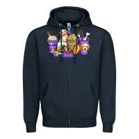 Navy havanese terrier coffee cups Zipper Hoodie - Zillion Design Studio