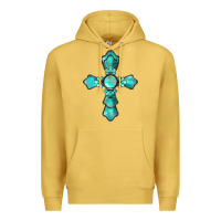 Antique Gold western turquoise gemstone cross Premium Hoodie - BarkalooDesign