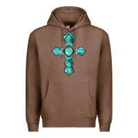 Chestnut western turquoise gemstone cross Premium Hoodie - BarkalooDesign