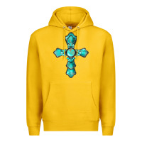 Lemon western turquoise gemstone cross Premium Hoodie - BarkalooDesign