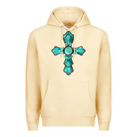 Pina Colada western turquoise gemstone cross Premium Hoodie - BarkalooDesign