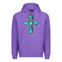 Purple western turquoise gemstone cross Premium Hoodie - BarkalooDesign
