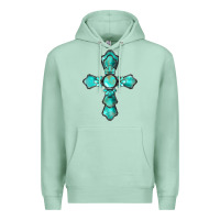 Seafoam western turquoise gemstone cross Premium Hoodie - BarkalooDesign