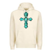 Tofu western turquoise gemstone cross Premium Hoodie - BarkalooDesign