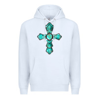White western turquoise gemstone cross Premium Hoodie - BarkalooDesign