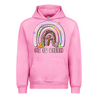 Fuchsia Pink he is risen easter rainbow Urban Hoodie - MaliasSmallBusiness