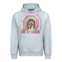Heather Grey he is risen easter rainbow Urban Hoodie - MaliasSmallBusiness