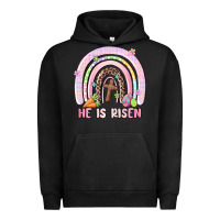 Pigment Black he is risen easter rainbow Urban Hoodie - MaliasSmallBusiness