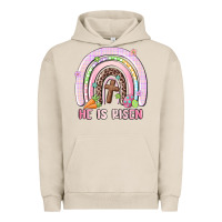 Pigment French Oak he is risen easter rainbow Urban Hoodie - MaliasSmallBusiness