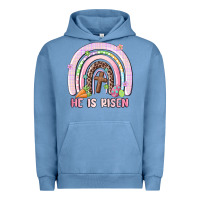 Pigment Pebble Blue he is risen easter rainbow Urban Hoodie - MaliasSmallBusiness