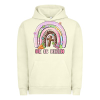 Pigment Pistachio he is risen easter rainbow Urban Hoodie - MaliasSmallBusiness