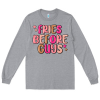 Heather Grey fries before guys Long Sleeve Tee - MaliasSmallBusiness