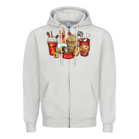 Dove Grey golden retriever coffee cups Zipper Hoodie - Zillion Design Studio