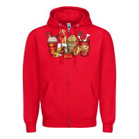 Red golden retriever coffee cups Zipper Hoodie - Zillion Design Studio