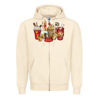 Sandshell golden retriever coffee cups Zipper Hoodie - Zillion Design Studio