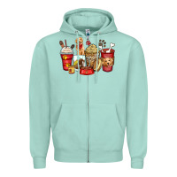 Seafoam golden retriever coffee cups Zipper Hoodie - Zillion Design Studio