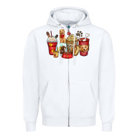 White golden retriever coffee cups Zipper Hoodie - Zillion Design Studio