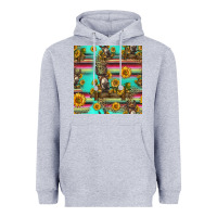 Heather Grey sunflowers donkey seamless pattern Heavyweight Hoodie - HRA Design Shop