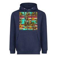 Navy sunflowers donkey seamless pattern Heavyweight Hoodie - HRA Design Shop