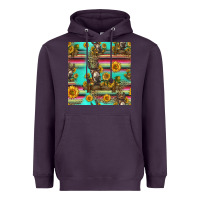 Plum sunflowers donkey seamless pattern Heavyweight Hoodie - HRA Design Shop