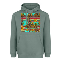 Sage sunflowers donkey seamless pattern Heavyweight Hoodie - HRA Design Shop