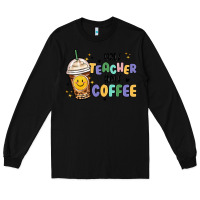 Black half teacher half coffee Long Sleeve Tee - MaliasSmallBusiness
