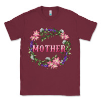 Burgundy Mother With Floral Wreath Classic Tee - RanaPortraitStore