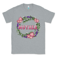 Heather Grey Mother With Floral Wreath Classic Tee - RanaPortraitStore