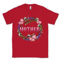 Red Mother With Floral Wreath Classic Tee - RanaPortraitStore