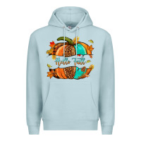 Blue Mist pumpkin hello fall Premium Hoodie - NancyCooperArtShop