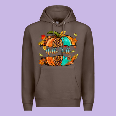 Pumpkin Hello Fall Premium Hoodie Designed By Nancycooperartshop