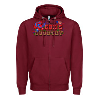 Burgundy this is god s country Zipper Hoodie - texasbilliewilder