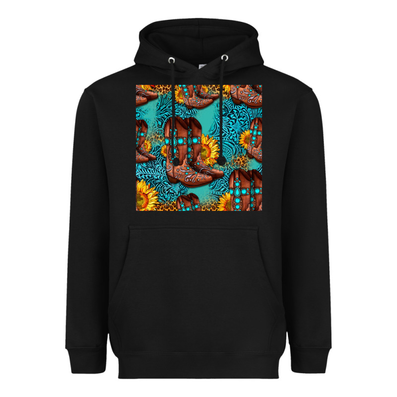 Western Boots Seamless Pattern Heavyweight Hoodie by HRA Design Shop | Teevron