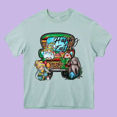 Happy Easter Heavy Core Tee Designed By Cowhidedigitalart